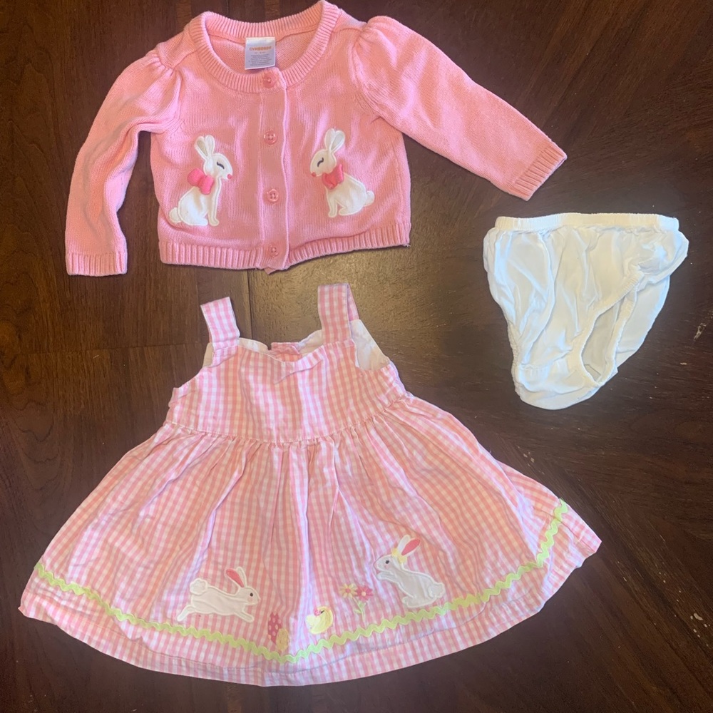 Gymboree Pink Bunny Dress Set Easter Spring